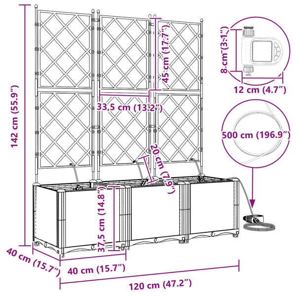 Garten Pflanzgefäß 3er Set Grau