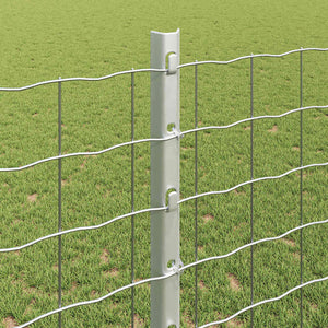 vidaXL Fence Posts 5 pcs Silver 120 cm Steel
