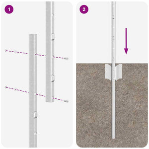 vidaXL Fence Posts 5 pcs Silver 120 cm Steel