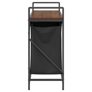 vidaXL Laundry Basket 2 Compartments with Shelf Brown Oak Look