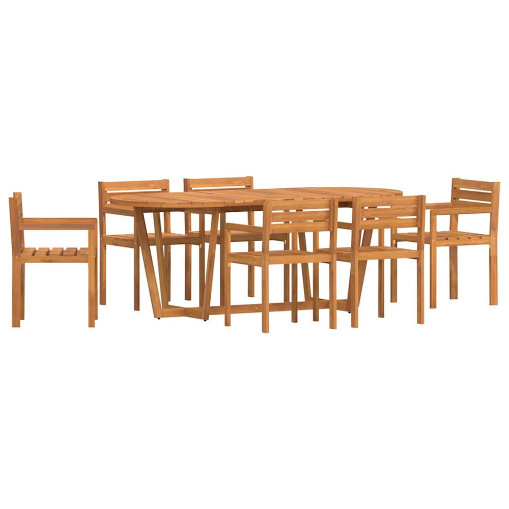 vidaXL 7-Piece Outdoor Dining Set Solid Acacia Wood