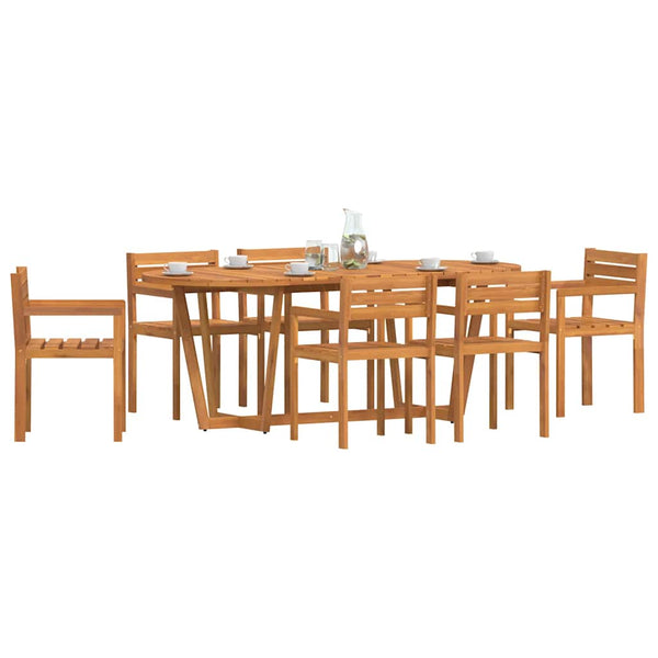 vidaXL 7-Piece Outdoor Dining Set Solid Acacia Wood