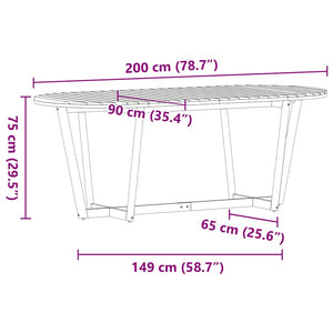 vidaXL 7-Piece Outdoor Dining Set Solid Acacia Wood