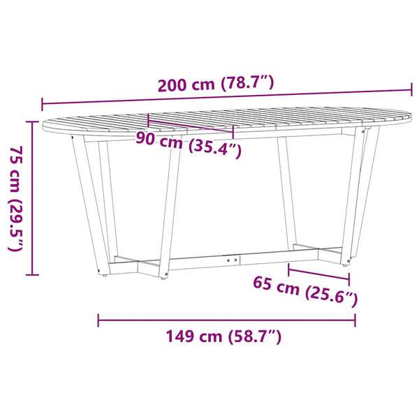 vidaXL 7-Piece Outdoor Dining Set Solid Acacia Wood