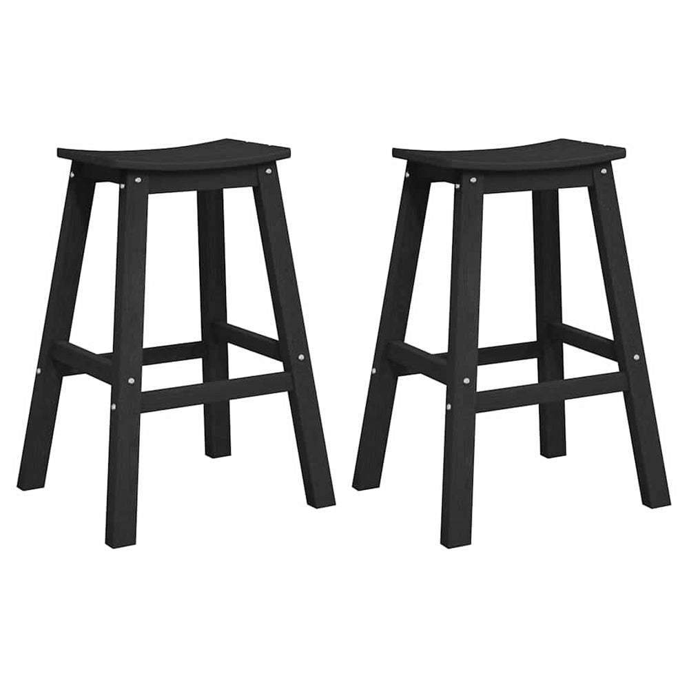 vidaXL Bar Stools 2 pcs Black 52 x 43 x 73.5 cm HDPE