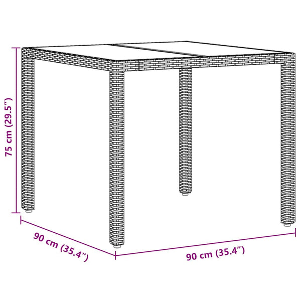 vidaXL Garden Dining Set 3 pcs Brown Poly Rattan