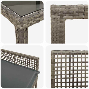 vidaXL Outdoor Dining Set 11 Pieces Grey Poly Rattan