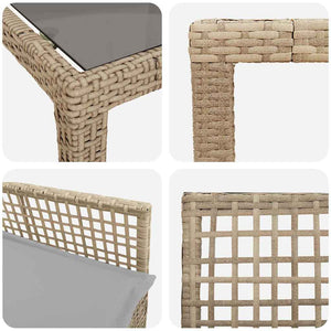 vidaXL Garden Dining Set 11 pcs Beige Poly Rattan