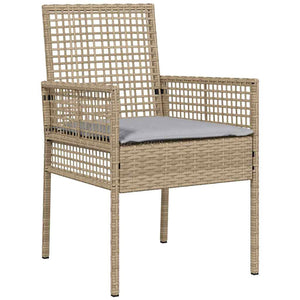 vidaXL Garden Dining Set 11 pcs Beige Poly Rattan