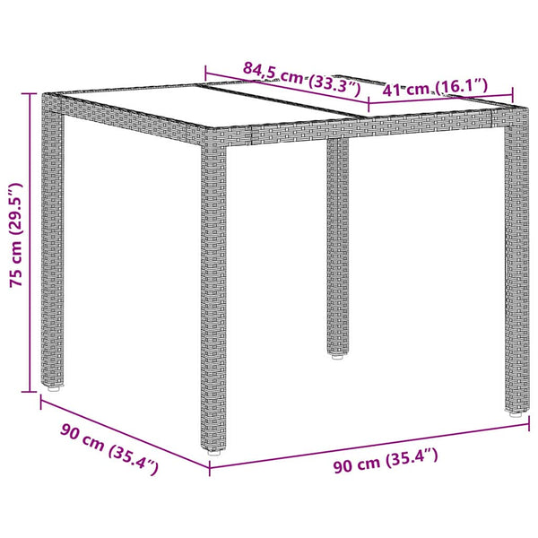 vidaXL Garden Dining Set 3 pcs Light Grey Poly Rattan