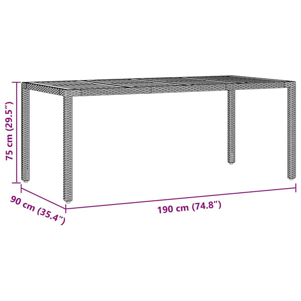 vidaXL Garden Dining Set 9 pcs Grey Poly Rattan