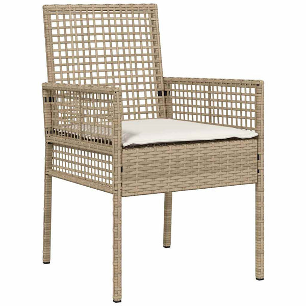 vidaXL Garden Dining Set 7 pcs Beige Poly Rattan