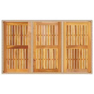 vidaXL Garden Dining Set 7 pcs Beige Poly Rattan