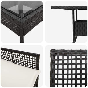 vidaXL 5-Piece Garden Dining Set Black Poly Rattan