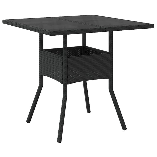 vidaXL 5-Piece Garden Dining Set Black Poly Rattan