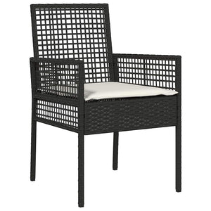 vidaXL 5-Piece Garden Dining Set Black Poly Rattan