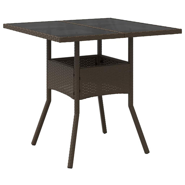 vidaXL Garden Dining Set 5 Pieces Brown Poly Rattan