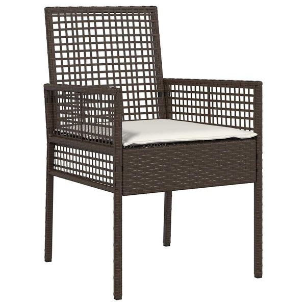 vidaXL Garden Dining Set 5 Pieces Brown Poly Rattan