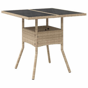 vidaXL Garden Dining Set 5 pcs Beige Poly Rattan