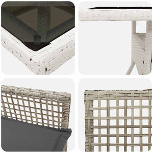 vidaXL Garden Dining Set 5 Pieces Light Gray Poly Rattan