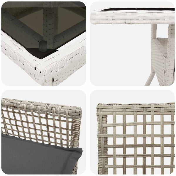 vidaXL Garden Dining Set 5 Pieces Light Gray Poly Rattan