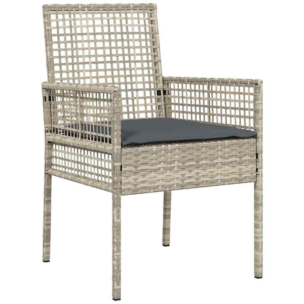 vidaXL Garden Dining Set 5 Pieces Light Gray Poly Rattan