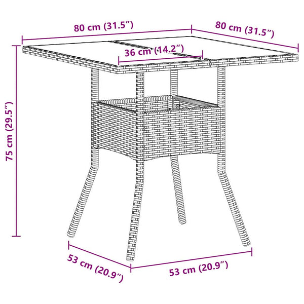 vidaXL Garden Dining Set 5 Pieces Light Gray Poly Rattan