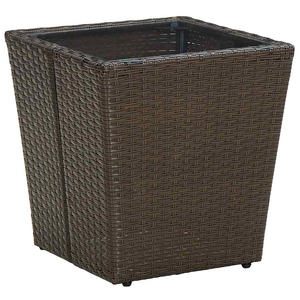 vidaXL Garden Bistro Set 3 Pieces Brown Poly Rattan