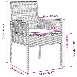 vidaXL Garden Bistro Set 3 Pieces Brown Poly Rattan