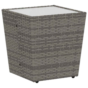 vidaXL Garden Bistro Set 3 pcs Grey Poly Rattan