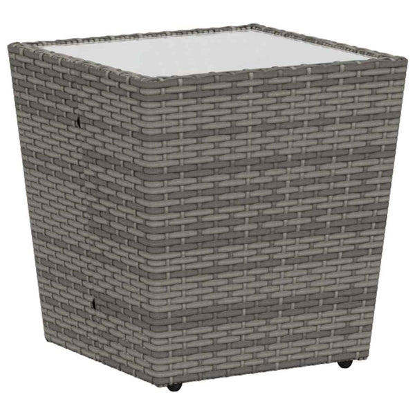 vidaXL Garden Bistro Set 3 pcs Grey Poly Rattan