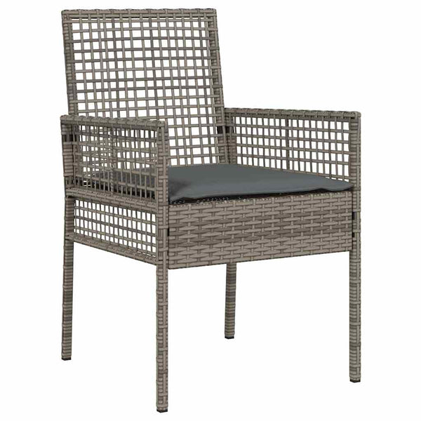 vidaXL Garden Bistro Set 3 pcs Grey Poly Rattan