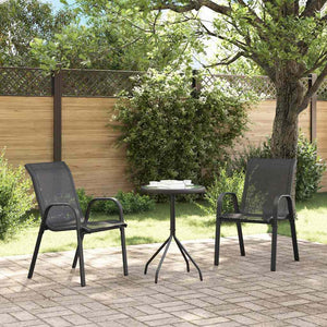 vidaXL Garden Bistro Set 3 Pieces Black Steel