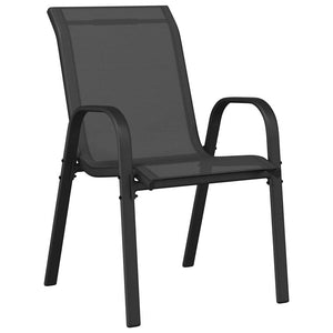 vidaXL Garden Bistro Set 3 Pieces Black Steel