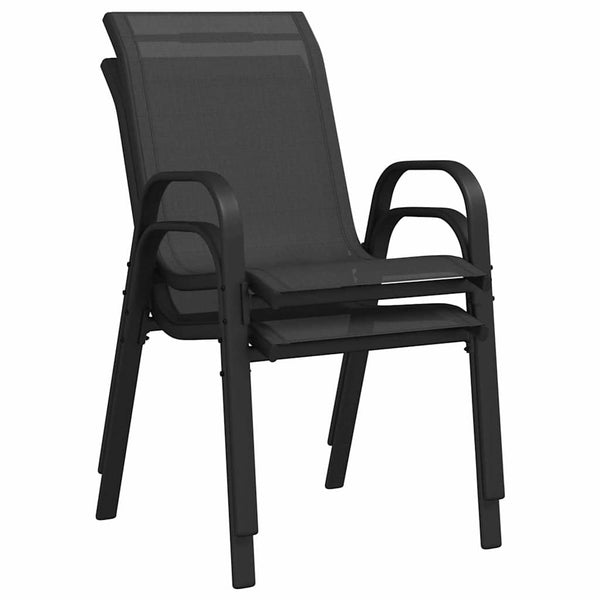 vidaXL Garden Bistro Set 3 Pieces Black Steel