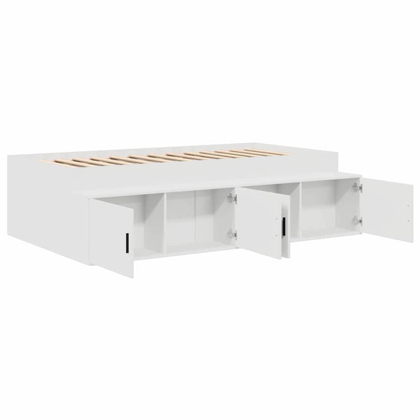 vidaXL Bed Frame with Drawers White 90 x 200 cm Engineered Wood