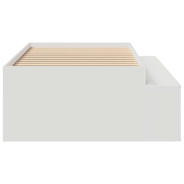 vidaXL Bed Frame with Drawers White 90 x 200 cm Engineered Wood