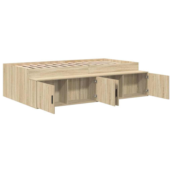 vidaXL Bed Frame with Storage Sonoma Oak 90 x 200 cm Engineered Wood