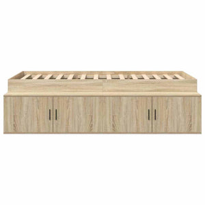 vidaXL Bed Frame with Storage Sonoma Oak 90 x 200 cm Engineered Wood