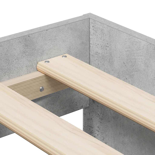 vidaXL Bed Frame with Drawers Concrete Grey 90 x 200 cm Engineered Wood