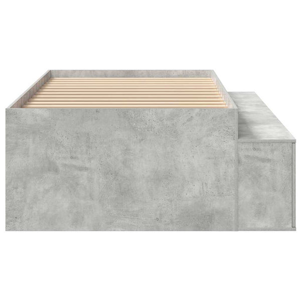 vidaXL Bed Frame with Drawers Concrete Grey 90 x 200 cm Engineered Wood