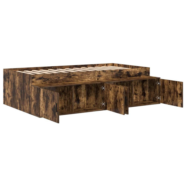 vidaXL Bed Frame Smoked Oak 90 x 200 cm Engineered Wood