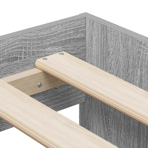 vidaXL Bed Frame with Storage Sonoma Grey 90 x 200 cm Engineered Wood