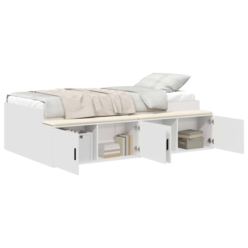 vidaXL Bed Frame with Drawers White 80 x 200 cm Engineered Wood
