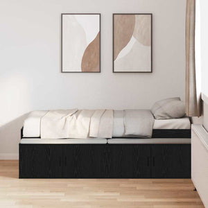 vidaXL Bed Frame Black Oak-Look 80 x 200 cm Engineered Wood
