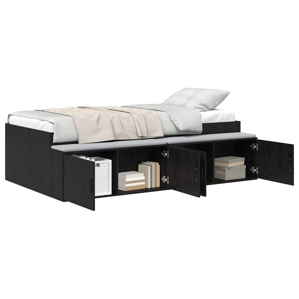 vidaXL Bed Frame Black Oak-Look 80 x 200 cm Engineered Wood