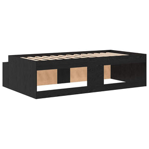 vidaXL Bed Frame Black Oak-Look 80 x 200 cm Engineered Wood