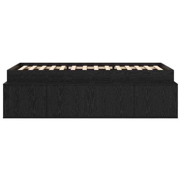 vidaXL Bed Frame Black Oak-Look 80 x 200 cm Engineered Wood
