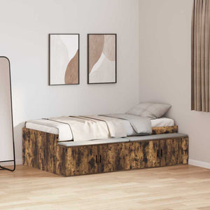 vidaXL Bed Frame Smoked Oak 80 x 200 cm Engineered Wood