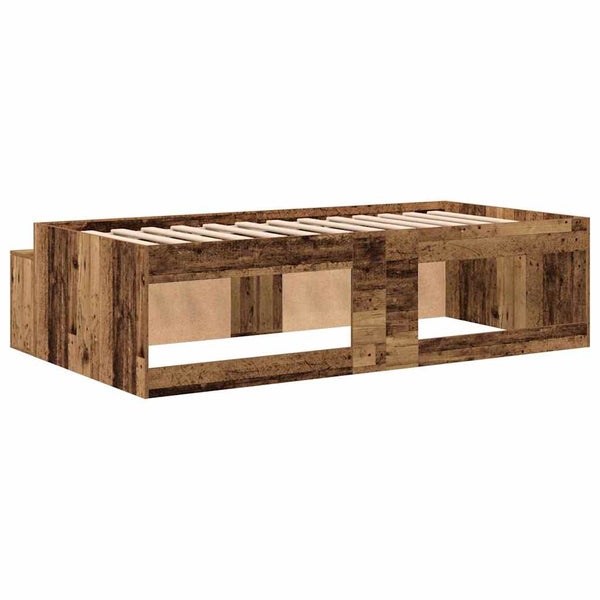 vidaXL Bed Frame with Drawers Reclaimed Wood 80 x 200 cm Engineered Wood